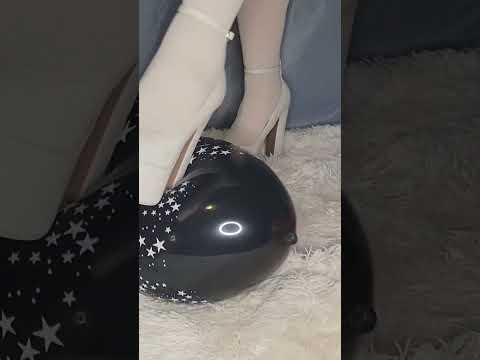 Balloon puncture #heels #balloon #balloonpopping  #tights