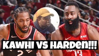 Kawhi vs. harden!!! houston rockets toronto raptors highlights
reaction!!!