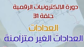 دورة الالكترونيات الرقمية:: 31- العدادات غير المتزامنة (Asynchronous Counter)