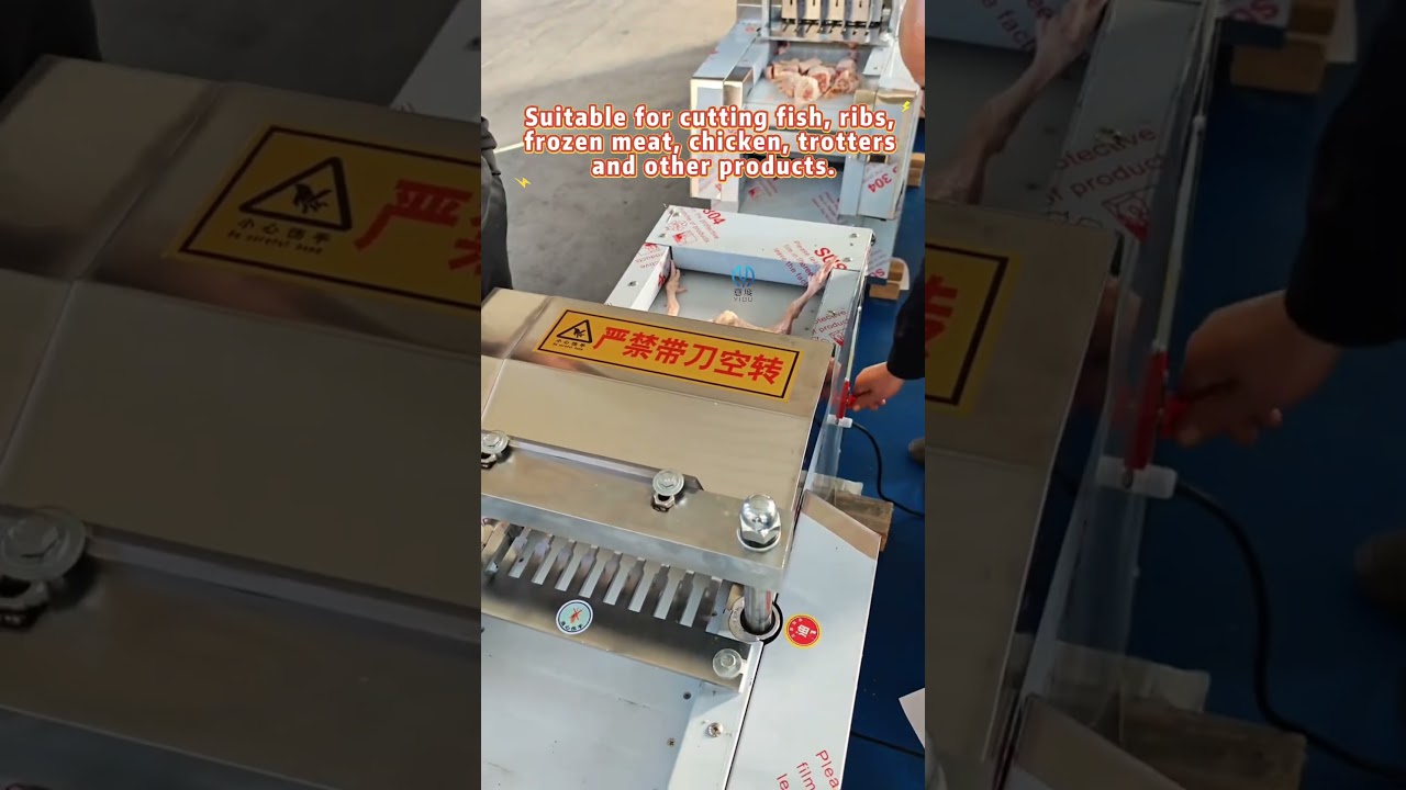 Automatic cutting machine suitable for frozen chicken duck fish ribs cutting, one molding