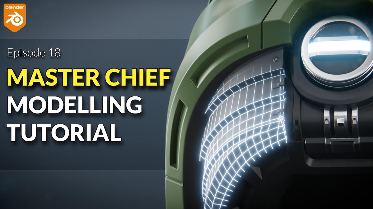 Урок по моделированию шлема Мастер Чифа в Blender | Эпизод 18