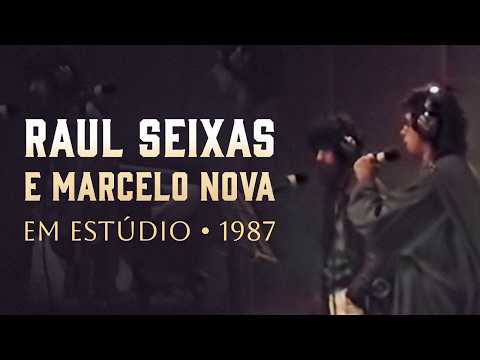 Raul Seixas and Marcelo Nova recording "Muita Estrela, Pouca Constelação" (1987)
