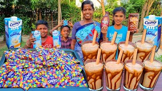 GEMS CHOCOLATE MILKSHAKE | Summer Milkshake | Homemade Chocolate Milkshake | Village Fun Cooking