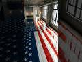 American Flag Epoxy Floor Transformation 🇺🇸 #epoxyfloor#shortsfeed#shorts#diy#resinfloor