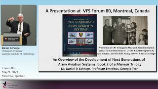 Forum 80: Development of the Next Generation of Army Aviation Systems –Setting the Record Straight
Invited Presentation: Development of the Next Generation of Army Aviation Systems — Setting the Record Straight, by Dr. Daniel P. Schrage, Professor Emeritus, Georgia Institute of Technology.
This talk was given at the Vertical Flight Societys 80th Annual Forum & Technology Display. #Forum80 was held May 7-9 at the Palais des congrès de Montréal. This is the largest and longest running #VerticalFlight technology event in the world: www.vtol.org/forum
#ArmyAviation #Comanche #fara #backhawk #FVL #FutureVerticalLift #FLRAA
Are you interested in drones, helicopters, advanced rotorcraft and/or electric vertical takeoff and landing (eVTOL) aircraft? Are you having a hard time keeping up with the ever-changing landscape of the Advanced Air Mobility and Urban Air Mobility industry? Confused as to what eVTOL, VTOL, STOL, UAM, UAS, AAM, UTM… is and how it will impact you? Are you looking for serious facts and discussions concerning innovation and technology in the aerospace, rotorcraft, eVTOL, and helicopter industries? Search no more. The Vertical Flight Society is your global one-stop-shop for staying up-to-date and informed on all things vertical flight in this rapidly changing technological space.
Check out the Vertical Flight Society’s website at: https://vtol.org
Subscribe to all things Vertical Flight Society and vertical lift on YouTube at: https://www.youtube.com/user/VTOLSociety?sub_confirmation=1
#vtolsociety #helicopter #rotorcraft #VTOL #verticalflight
Looking for something specific? Check out these handy links:
• Membership: https://vtol.org/membership
• Vertiflite Magazine: https://vtol.org/vertiflite
• Press Releases: https://vtol.org/press-releases
• Technical Library: https://vtol.org/library
• eVTOL News: https://evtol.news
• Vertipedia: https://vertipedia.vtol.org
• Gallery: https://gallery.vtol.org
VFS SOCIAL MEDIA
Stay up-to-date and in the know while on the go. Like and follow VFS on social media:
Facebook
• https://www.facebook.com/VTOLsociety
• https://www.facebook.com/electricVTOL
LinkedIn
• https://www.linkedin.com/company/vtolsociety
• https://www.linkedin.com/groups/3922985 (private group)
Twitter
• https://twitter.com/VTOLsociety
• https://twitter.com/ElectricVTOL
• https://twitter.com/DiversiFlite Forum 80: Development of the Next Generation of Army Aviation Systems –Setting the Record Straight