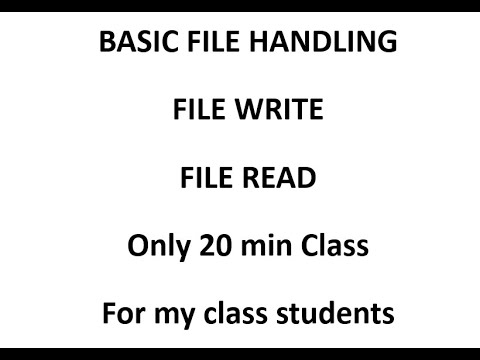 Basic File Handling - YouTube