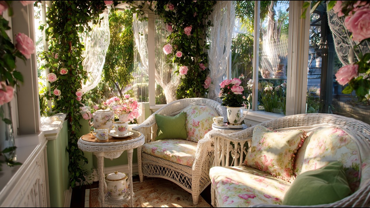 Victorian Tea Garden Sunroom ☕🌸 | English Countryside Decor Ideas for ...