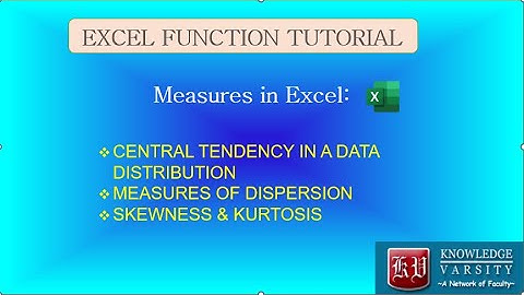 Statistical Measures in Excel (Central Tendency in Data Distribution, Measures, Skewness, Kurtosis)