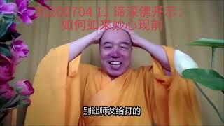 20200704 11 谛深佛开示：如何如来妙心现前