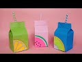 How to make origami paper juice boxorigami paper juice box  diy