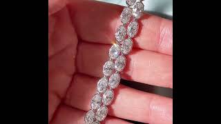 36Ct Oval Cut White Sapphire Lariat Necklace