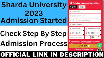 Sharda University 2023 Admission (Started) - Check Sharda University Admission Procedure 2023