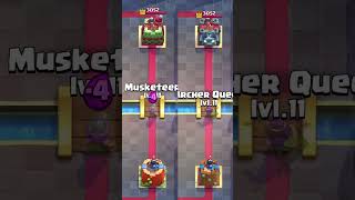 WHO WILL WIN ARCHER QUEEN VS MUSKTEER! #clashroyale #shorts