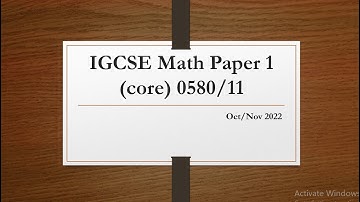 IGCSE Wiskunde Paper 1 (kern) 0580/11 okt/nov 2022