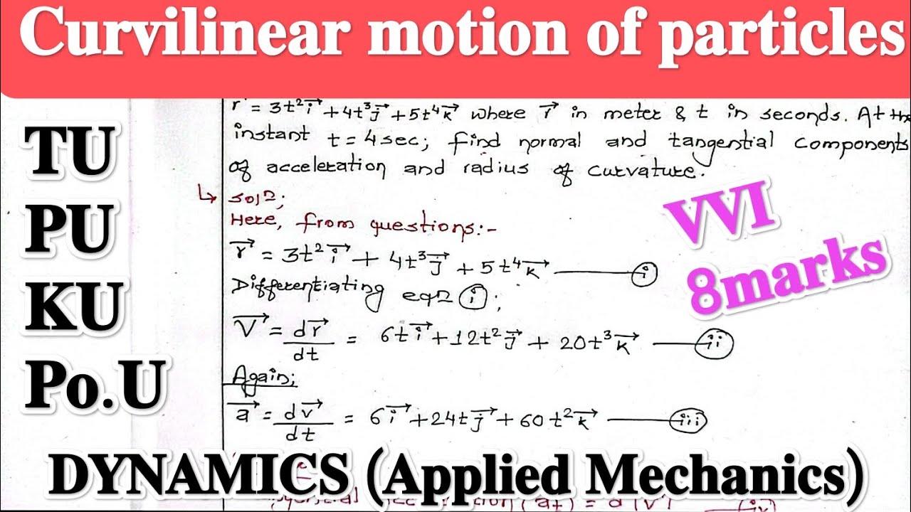 Curvilinear motion of particles || Dynamics || Applied mechanics || most VVI || 