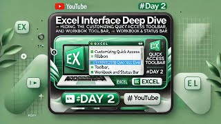 Excel Interface : Hide Ribbon, Customize Quick Access Toolbar & status bar | Excel Tutorial - #day 2