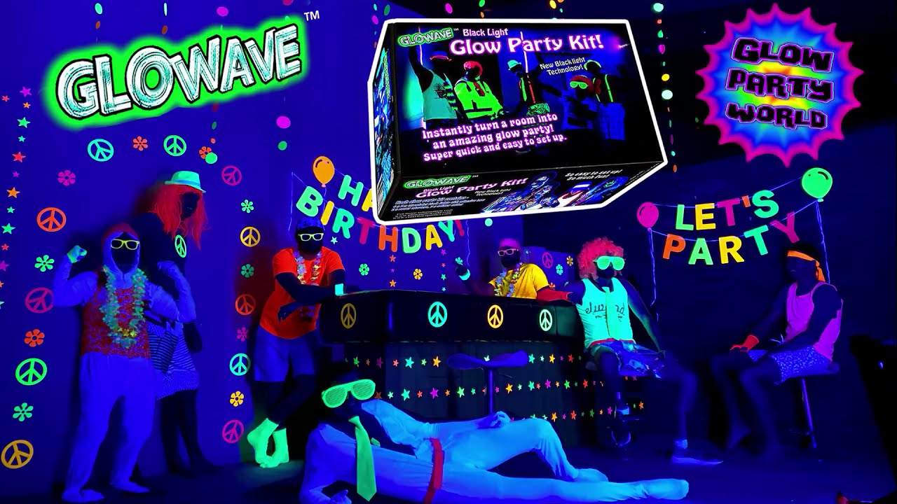 Glowave Black Light Glow Party Kit. Blacklight LED strips for Glow in the  Dark.