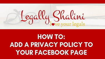 How to upload your Privacy Policy to your Facebook Business Page