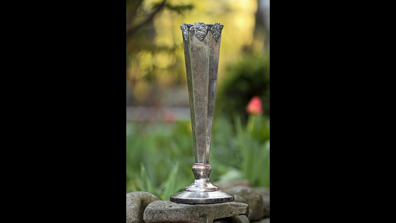 Grape Vine Decorated Vase. SHEFFIELD Silver CO. Early 20th century.