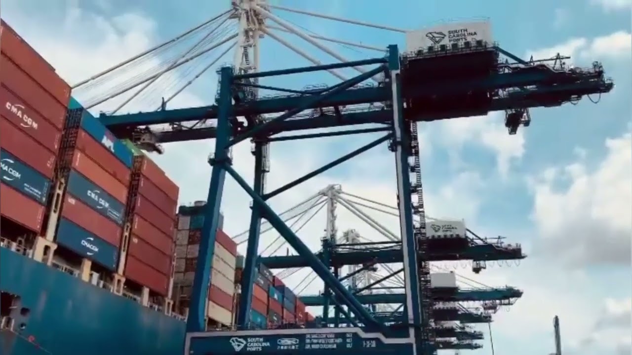 Container marine logistics. Container ship. Cargo ship. Sea port. IEC.