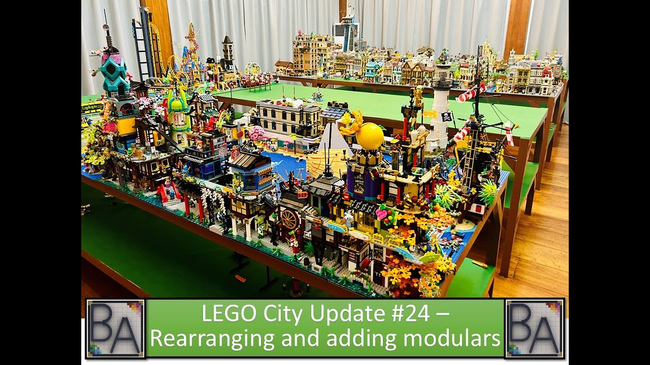 LEGO City Update #24 - Rearranging and adding modulars - YouTube
