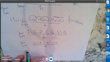 Using a Difference Quotient to find a Derivative - Part 2- Quadratic Example_PC 7B