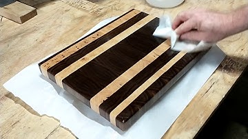 Walnut and Pecan end grain cutting board reveal PT1