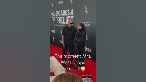 The moment Mrs. Kan(Ye) West dropped her coat on the Grammys red carpet