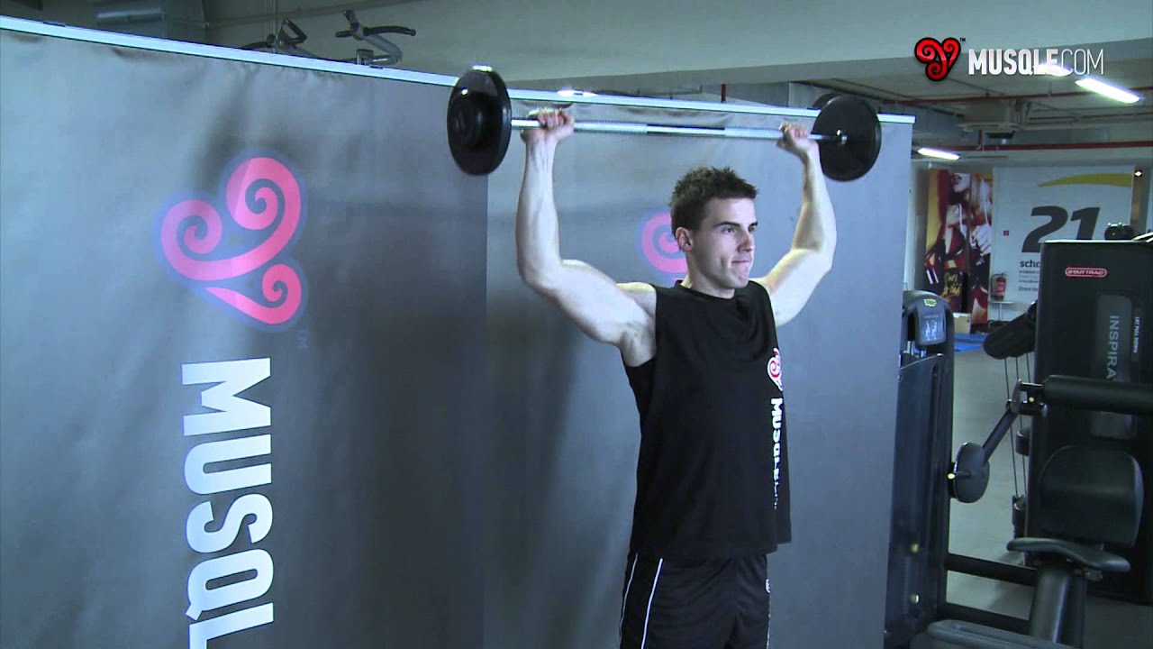Standing Barbell Press Behind Neck YouTube