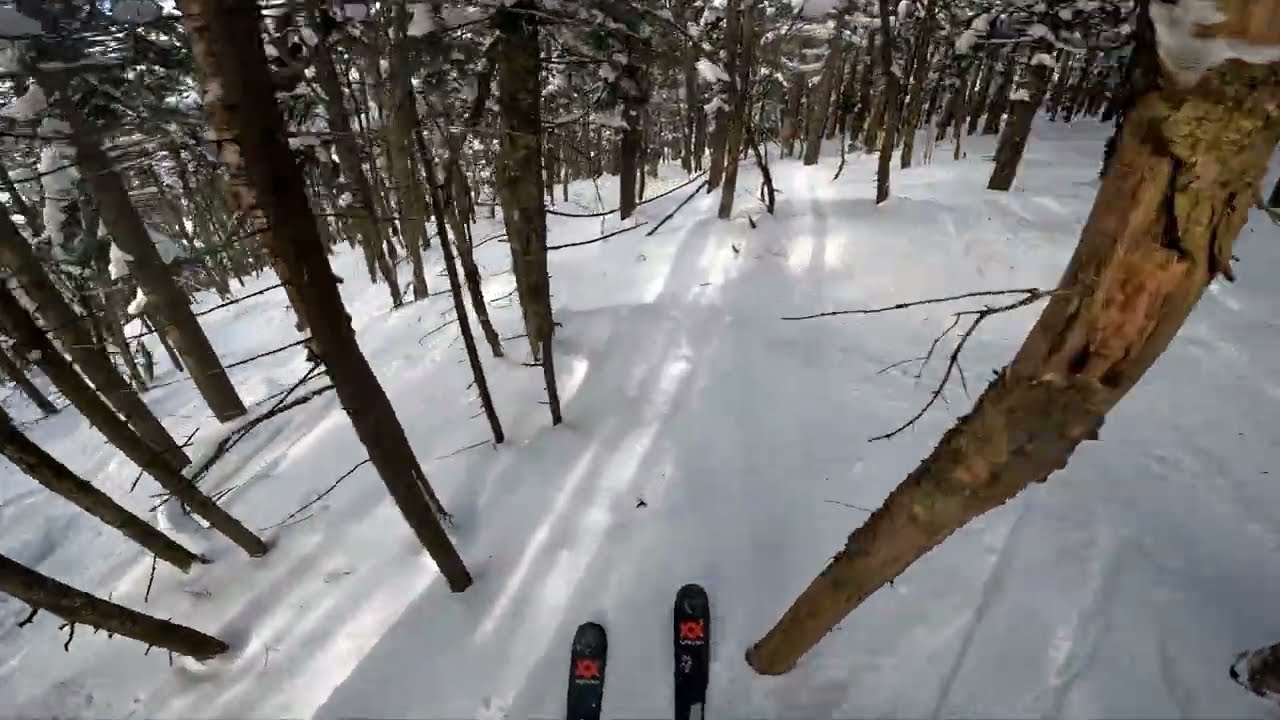 Escaping the forest on Killington's Juanita trail.