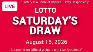The National Lottery Lotto Draw Live Results from Saturday 15 Aug 2026 lotto live