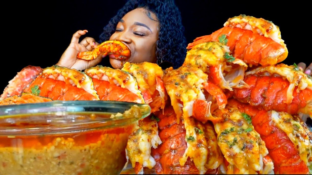 12 LOBSTER TAILS MUKBANG CHALLENGE DON'T WIPE YOUR MOUTH SEAFOOD
