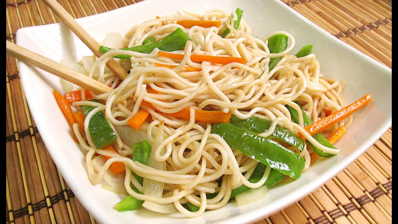 Fideos chinos con verduras