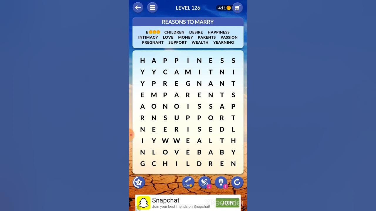 Wordscapes search level 126 - YouTube