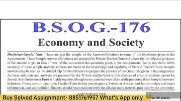 BSOG 176 Solved Assignment 2023-24 English medium | BSOG 176 Solved Assignment 2024-25 PDF | BSOG176