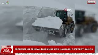 İş Makinesi 5 Metre Karla Boğuşuyor Erzurum Tekman
