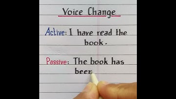 voice | Active & Passive | I have read the book | The book has been read by me #grammar #handwriting
