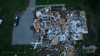 582024 Columbia, TNViolent tornado damage, well built home collapsed, drone