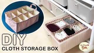 DIY CLOTH STORAGE BOX, Drawer Organizer  Fabric Baskets  | วิธีการทำกล่องเก็บผ้าในลิ้นชัก