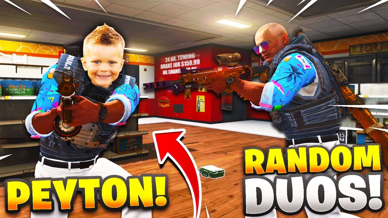 CoD BLACKOUT RANDOM DUOS | FUNNY KiD ALMOST FiGURES OUT WHO i WAS MiD GAME!!  (FEAT. PEYTON)