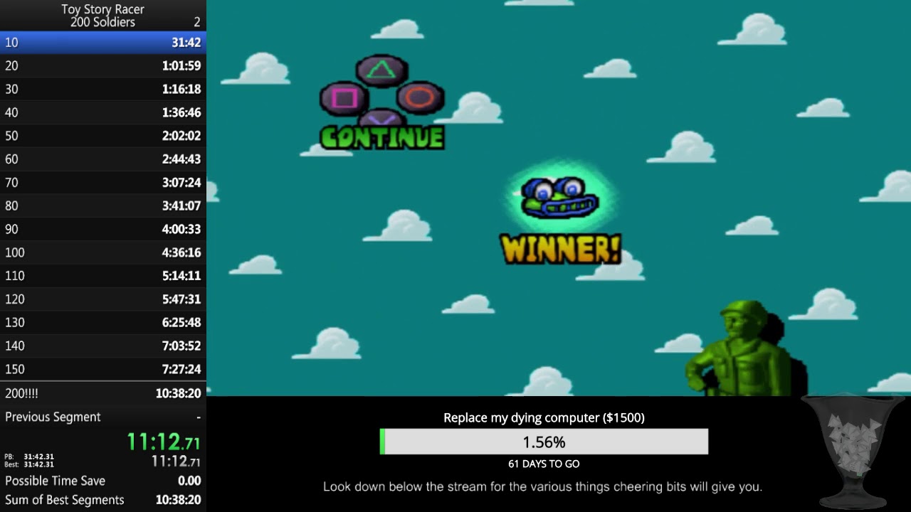 Toy Story Racer - 200 Soldier SINGLE SEGMENT FORMER WR Speedrun - 