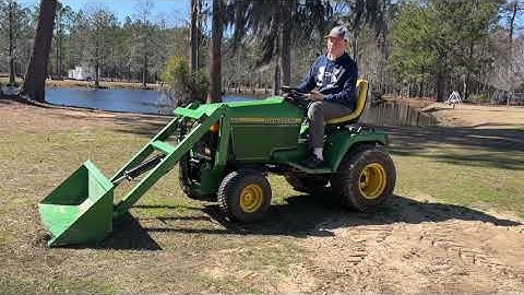 Homemade front end loader for John Deere 445 garden tractor
