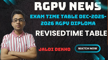 Revised Time table of diploma engineering dec-2025, Time table of diploma engineering dec-2025 exams