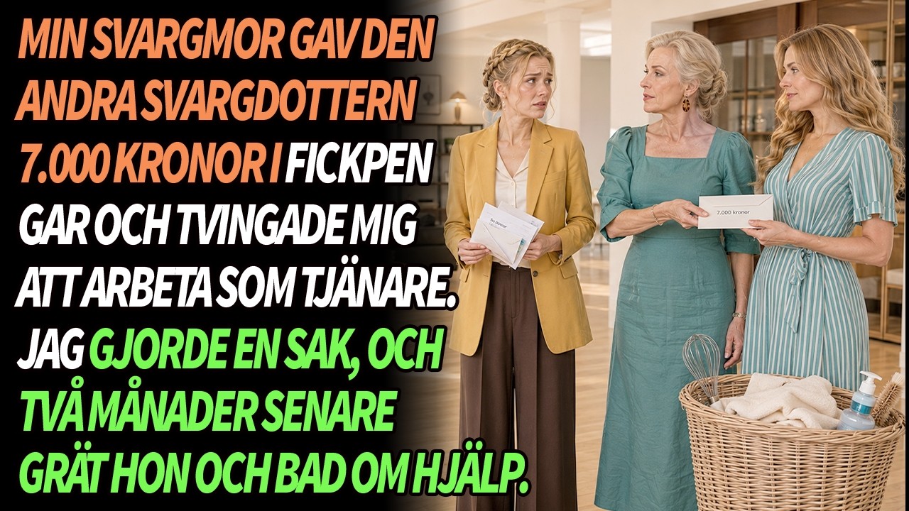 ”Mamma gav Sara 7 000 kronor varje månad – i hemlighet. Mig bad hon diska och torka golvet medan hon kallade mig en klumpig bondflicka. Min man satt tyst och sa att jag var jobbig som förstörde...