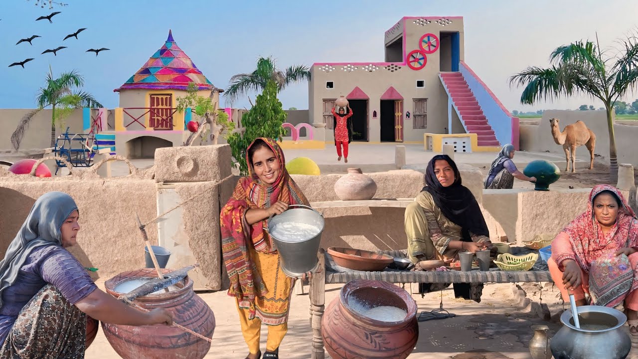 Authentic Morning Routine of Desert Village Women | Traditional Tandoori Roti | Desert Food Cooking