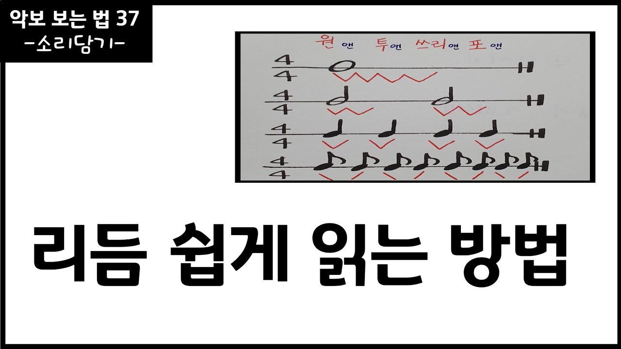 리듬 쉽게 읽는 방법 / 기초 리듬 읽기 / 악보보는법 / 음악이론 - YouTube