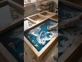 Ocean Inside a Table 🌊 Epoxy Resin Ocean Table Transformation | Satisfying Woodworking #shorts