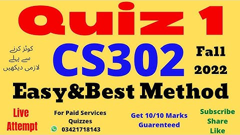 Cs302 Quiz 1 Fall 2022|cs302 quiz 1 2022|Cs302 quiz 1 solution 2022|Cs302 Quiz 1 2022