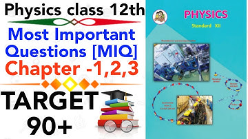 #Physics | Most important question [MIQ] Chapters 1 2 3 class 12 HSC BOARD 2021 TARGET 90+