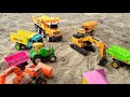 Tata truck 22 wheeler loading JCB 5CX excavator Tata truck Sonalika rx50Di Tractor loading